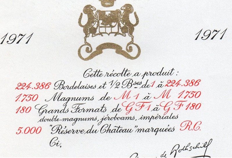 RARE Étiquette De Magnum Mouton-Rothschild 1971 Par Kandinsky – 11 X 16cm – Collection