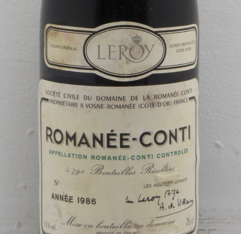 Romanée Conti 1986 Domaine de la Romanée-Conti | Your personal