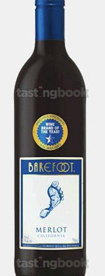 Red wine, Barefoot Merlot NV (10's)